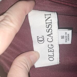 Oleg Cassini Burgundy Dress